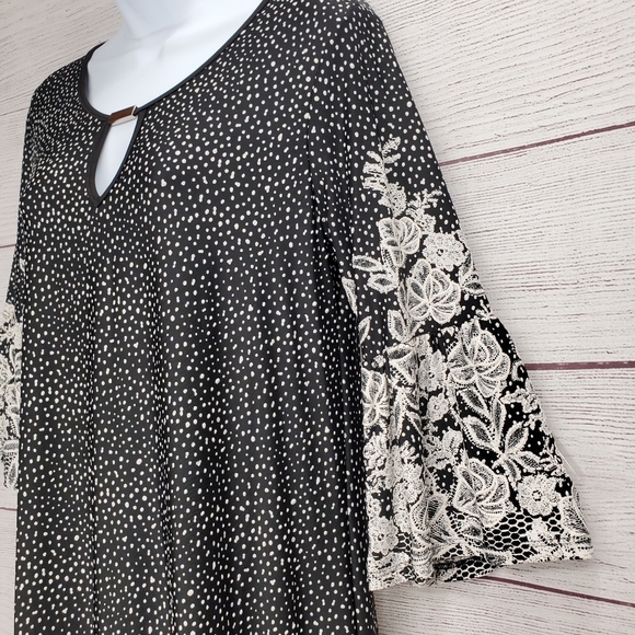 Espresso Black Dress with Polka Dots Lace Detail S - Picture 4 of 6